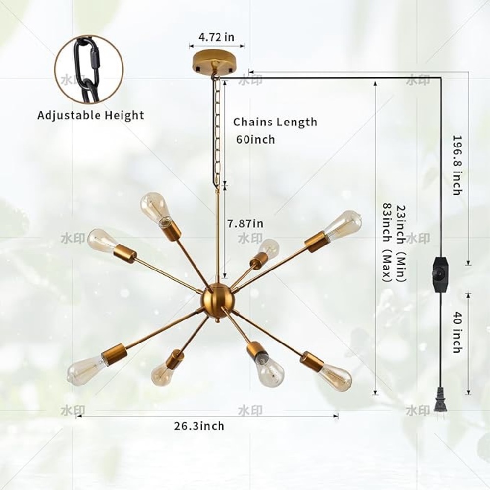 Dimmable Plug In Chandelier